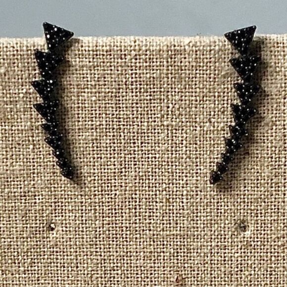 Stella & Dot Hematite Pavé Ear Climbers - Picture 5 of 11